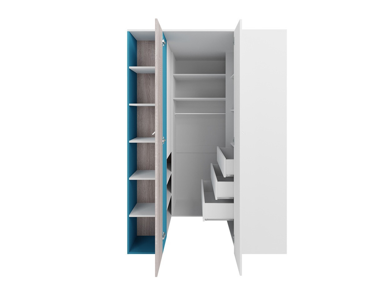 Dečija soba Camteso 115 (Belo + Hrast + Tirkizna)