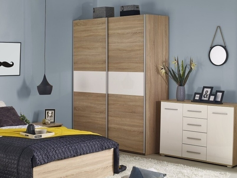 Ormar Cirveso 110 (Sonoma hrast + Sjajno belo)