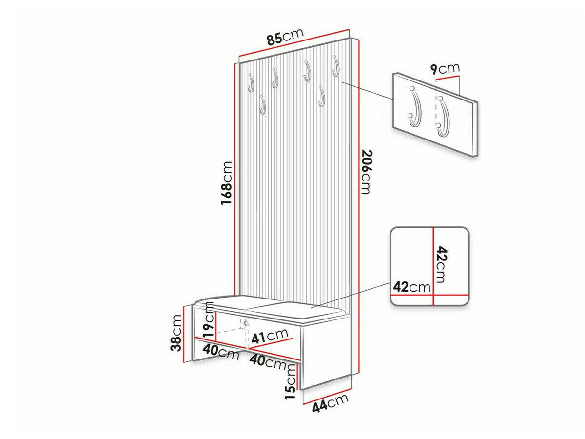 Set za hodnik Hartford 321 (Zanatski hrast + Manila 32)