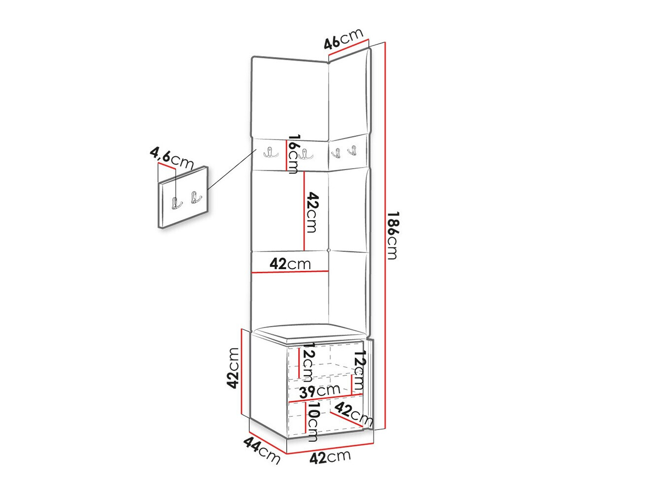 Set za hodnik Hartford 347 (Belo)