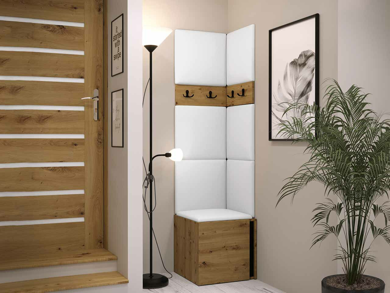 Set za hodnik Hartford 347 (Zanatski hrast + Crno)