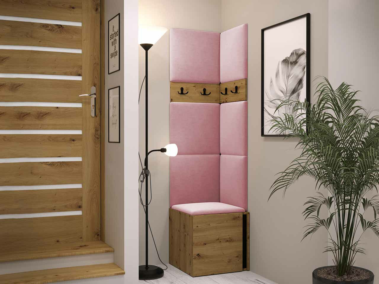 Set za hodnik Hartford 347 (Zanatski hrast + Crno)