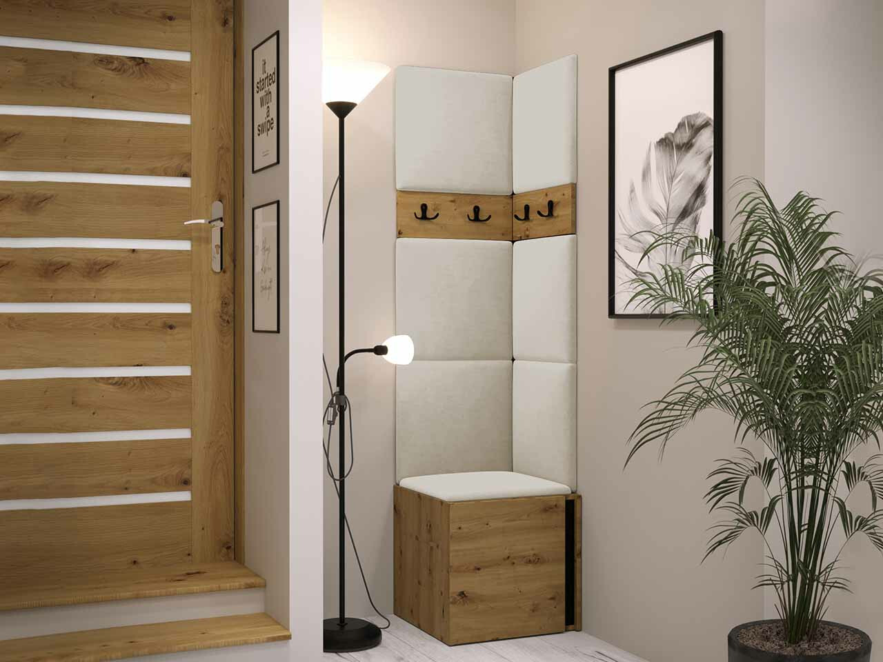 Set za hodnik Hartford 347 (Zanatski hrast + Crno)