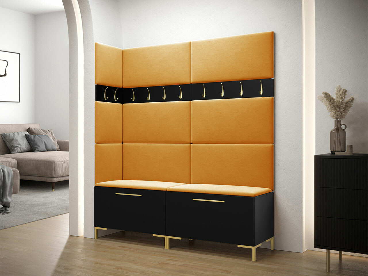 Set za hodnik Tivsoa 104 (Crno)