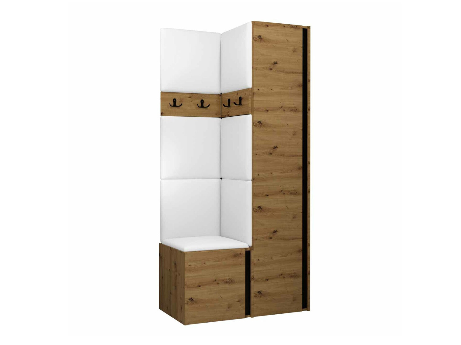 Set za hodnik Hartford 348 (Zanatski hrast + Crno)