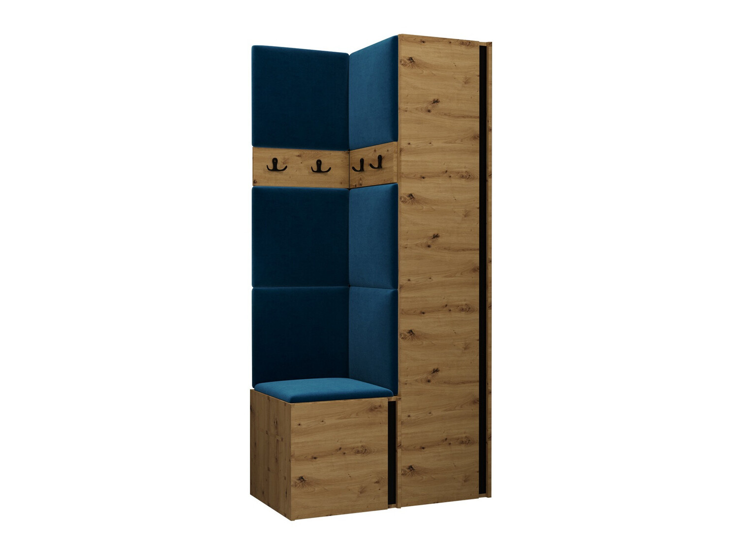 Set za hodnik Hartford 348 (Zanatski hrast + Crno)