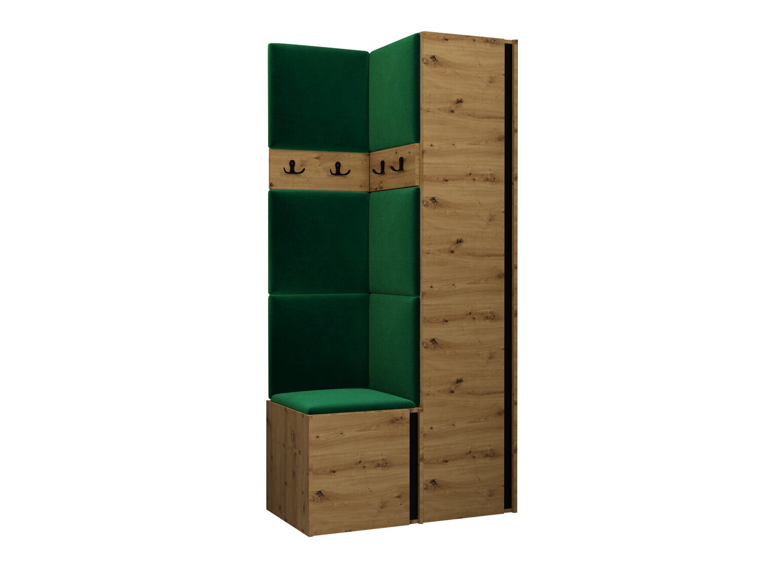 Set za hodnik Hartford 348 (Zanatski hrast + Crno)