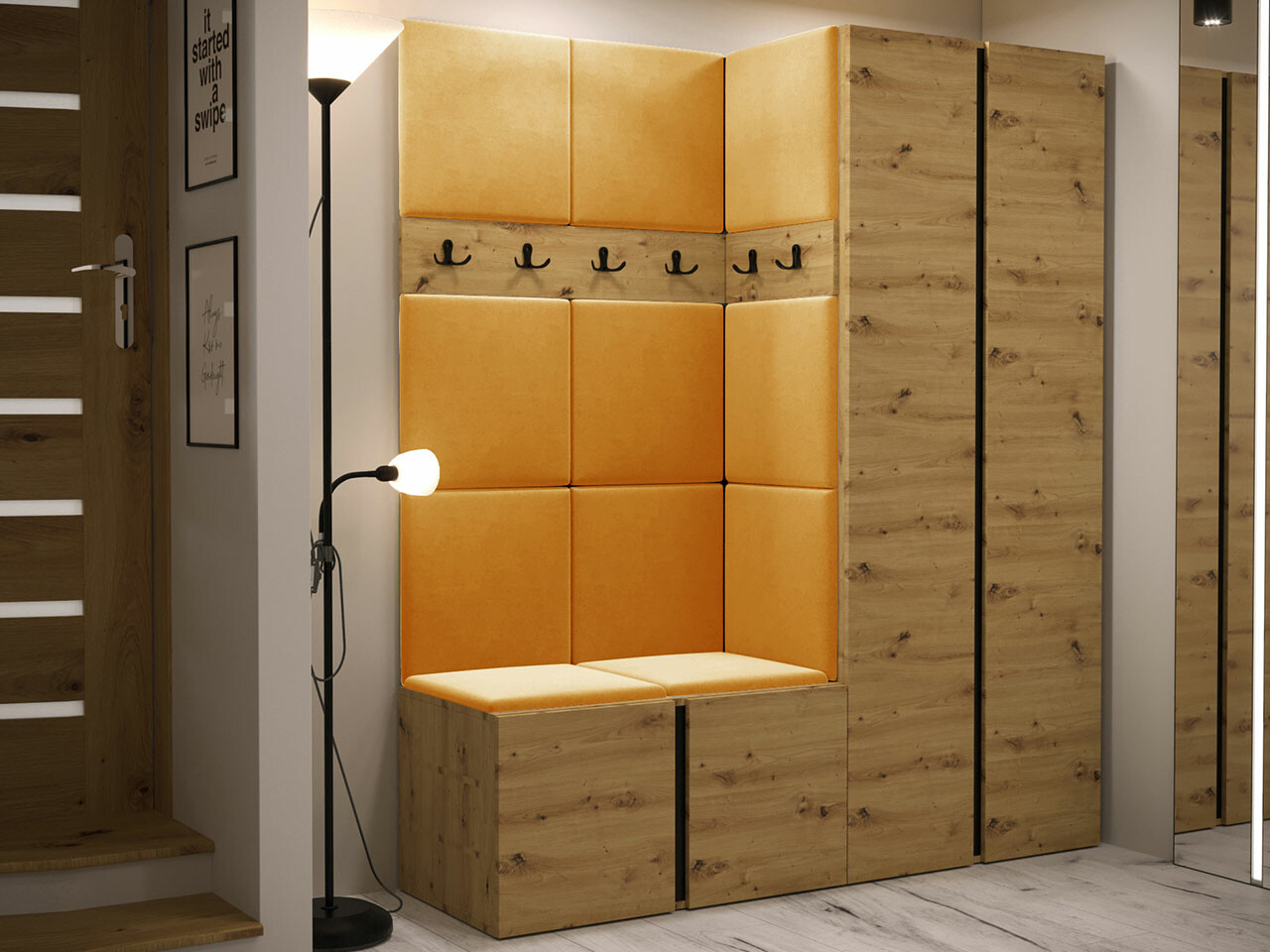 Set za hodnik Hartford 266 (Zanatski hrast)