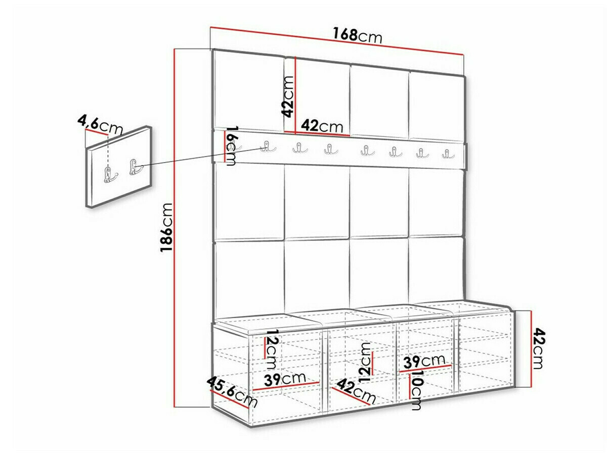 Set za hodnik Hartford 268 (Graphite)