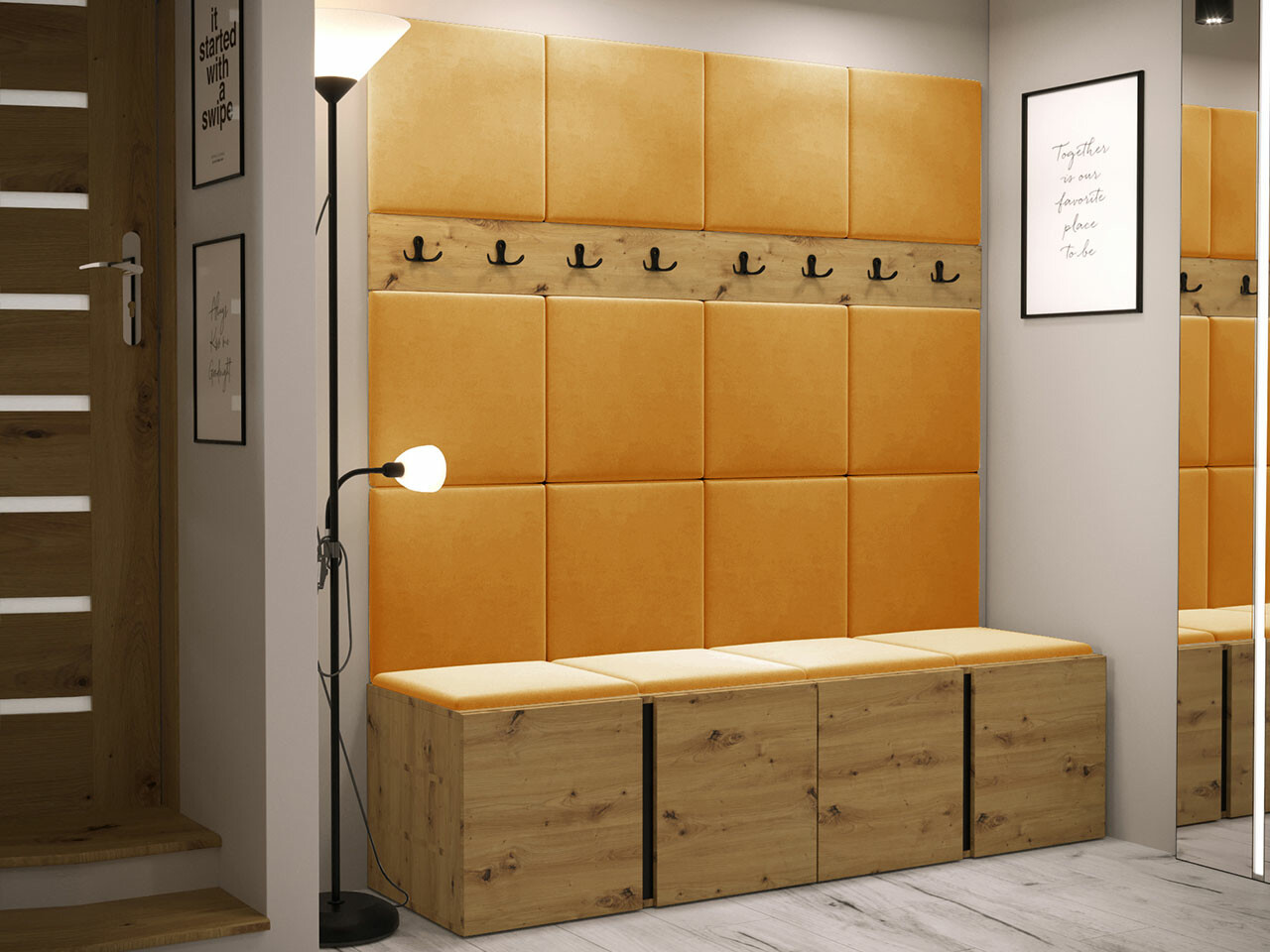 Set za hodnik Hartford 268 (Zanatski hrast)