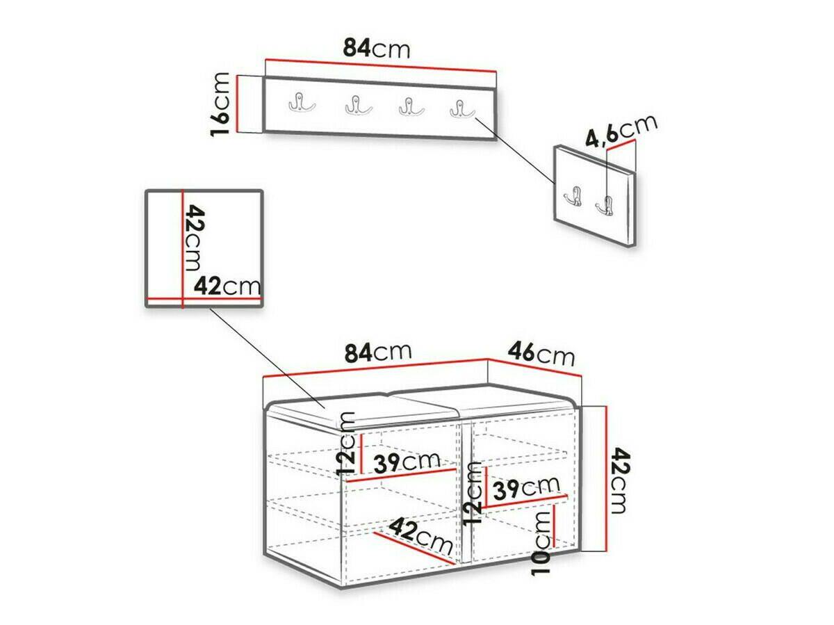 Set za hodnik Hartford 275 (Graphite)