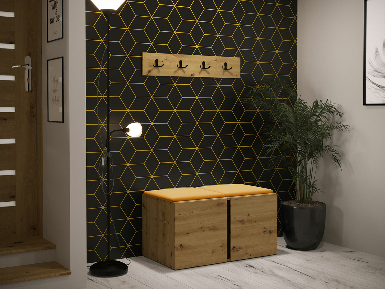 Set za hodnik Hartford 275 (Zanatski hrast)