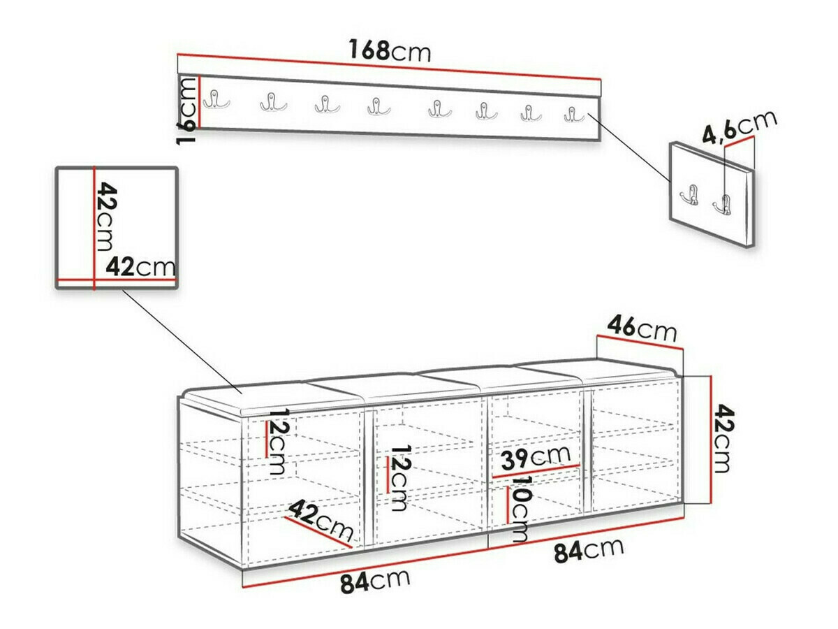 Set za hodnik Hartford 276 (Graphite)