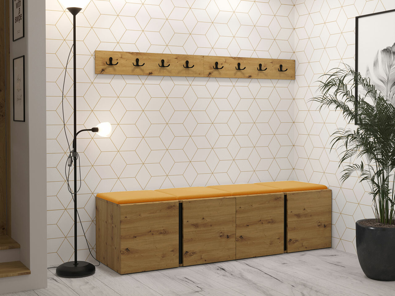 Set za hodnik Hartford 276 (Zanatski hrast)