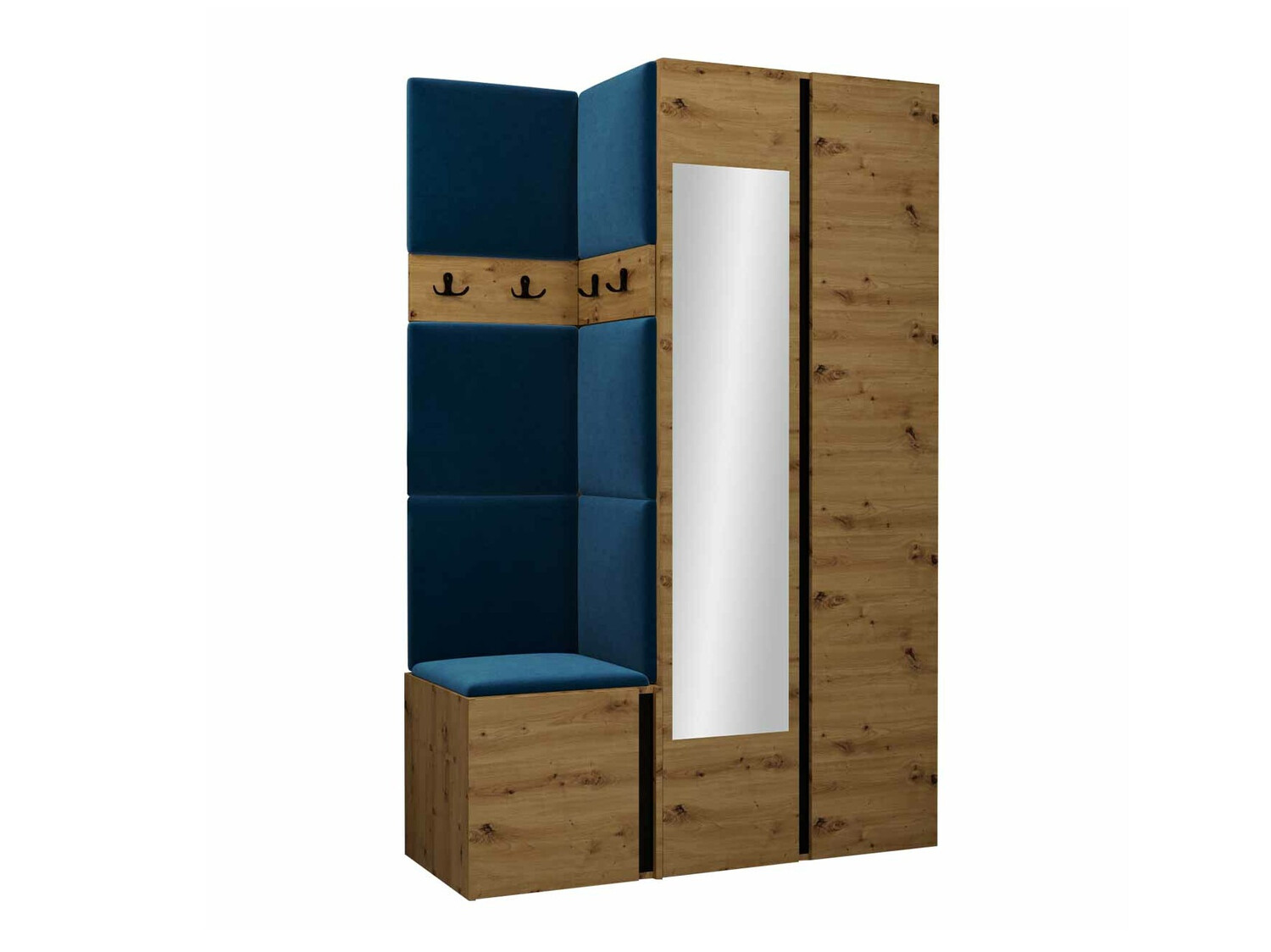 Set za hodnik Hartford 350 (Zanatski hrast + Crno)