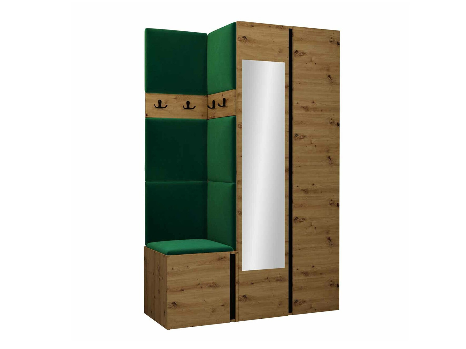 Set za hodnik Hartford 350 (Zanatski hrast + Crno)