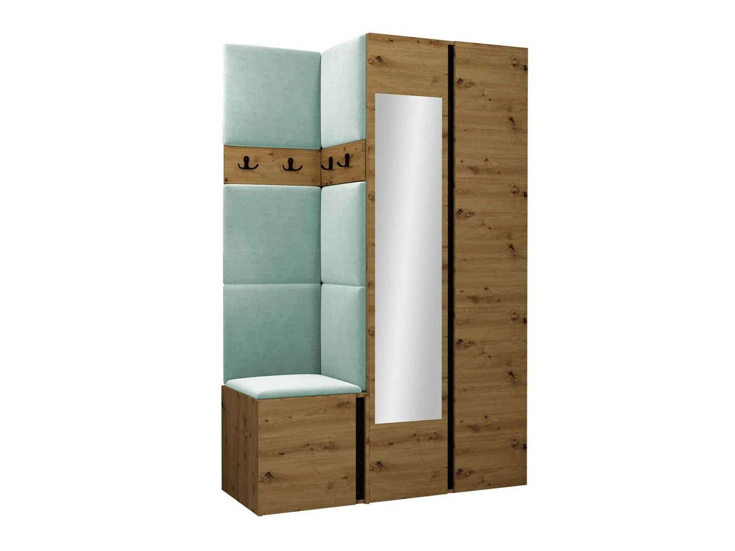 Set za hodnik Pinis XXVI (Artisan hrast + Crno)