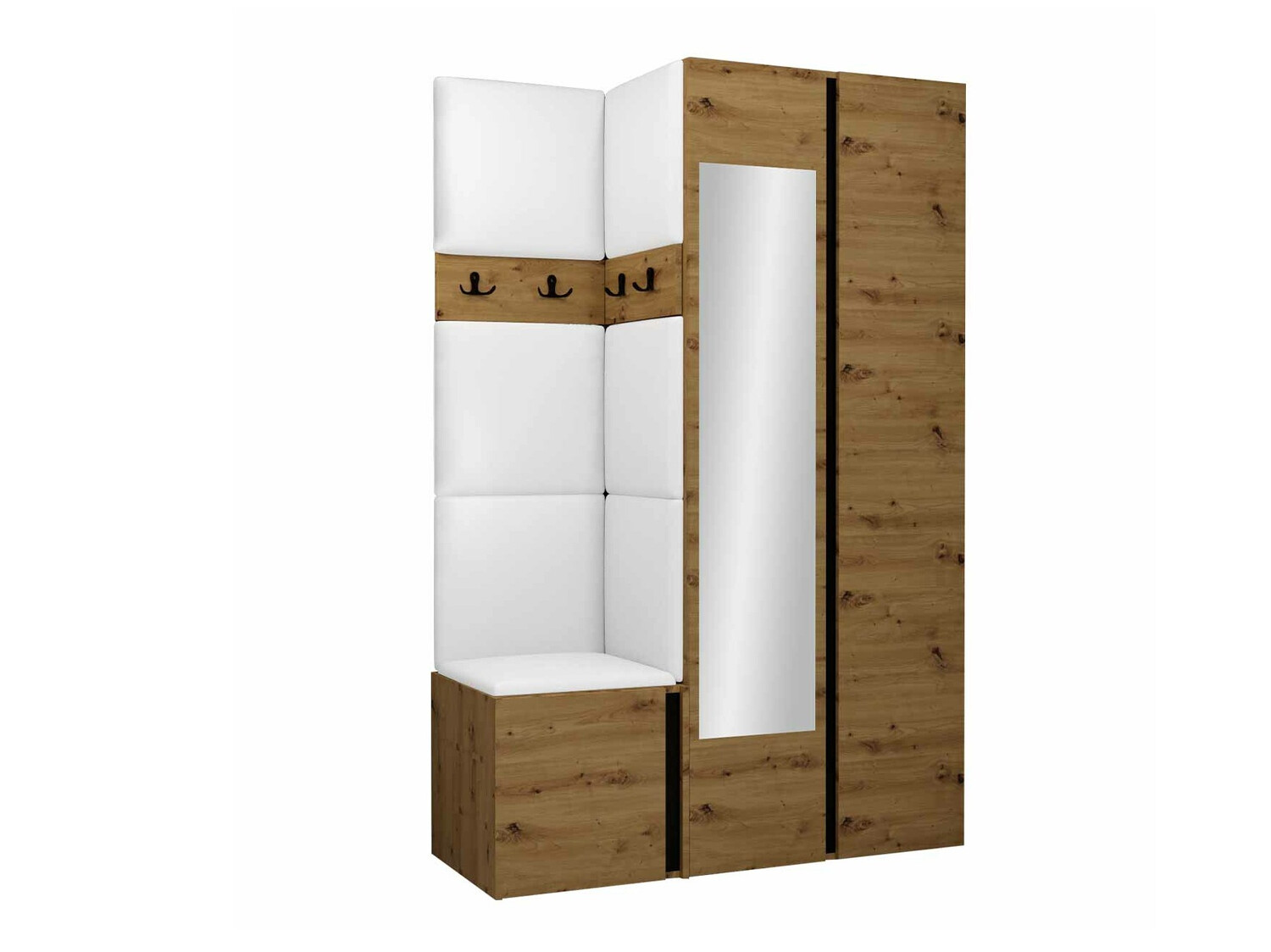 Set za hodnik Pinis XXVI (Artisan hrast + Crno)