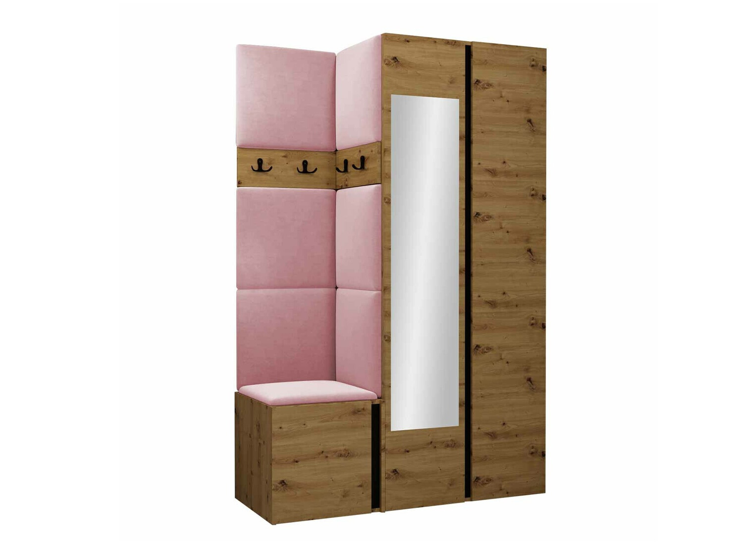 Set za hodnik Pinis XXVI (Artisan hrast + Crno)