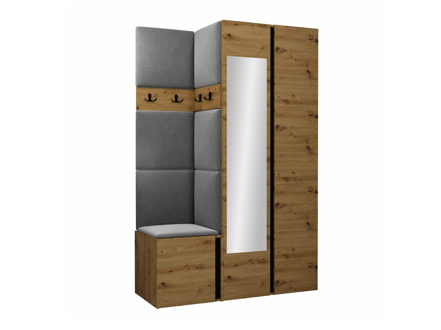 Set za hodnik Pinis XXVI (Artisan hrast + Crno)