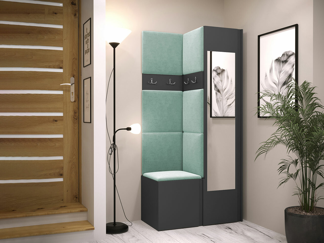 Set za hodnik Hartford 354 (Grafit)