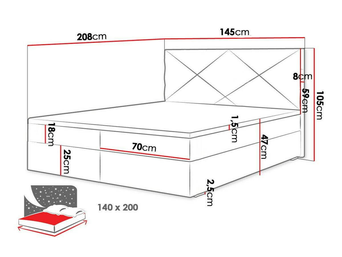 Boxspring krevet Memphis 117 (Itaka 11)