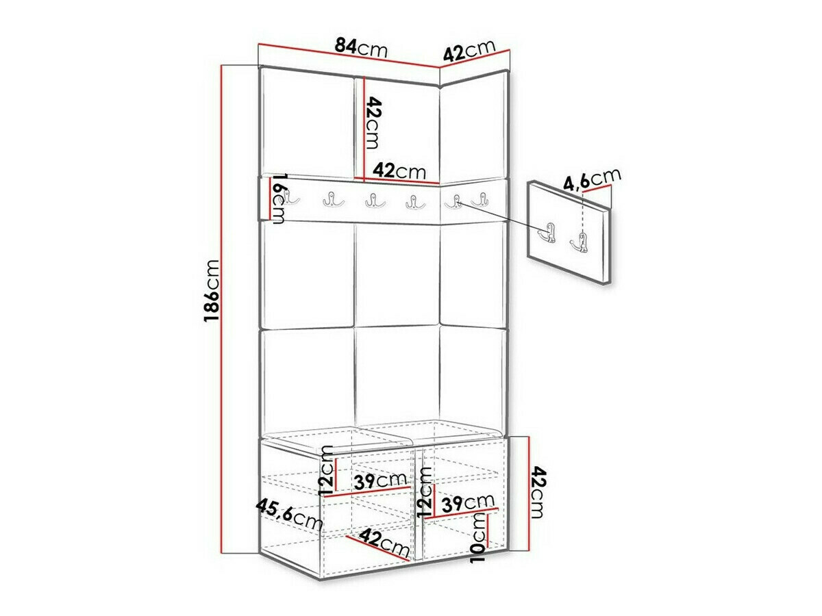 Set za hodnik Hartford 264 (Graphite)