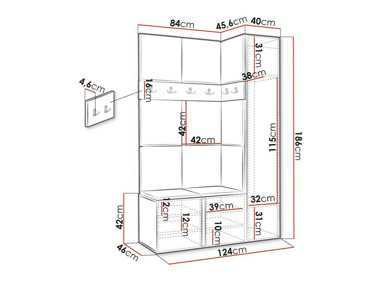 Set za hodnik Hartford 277 (Graphite)