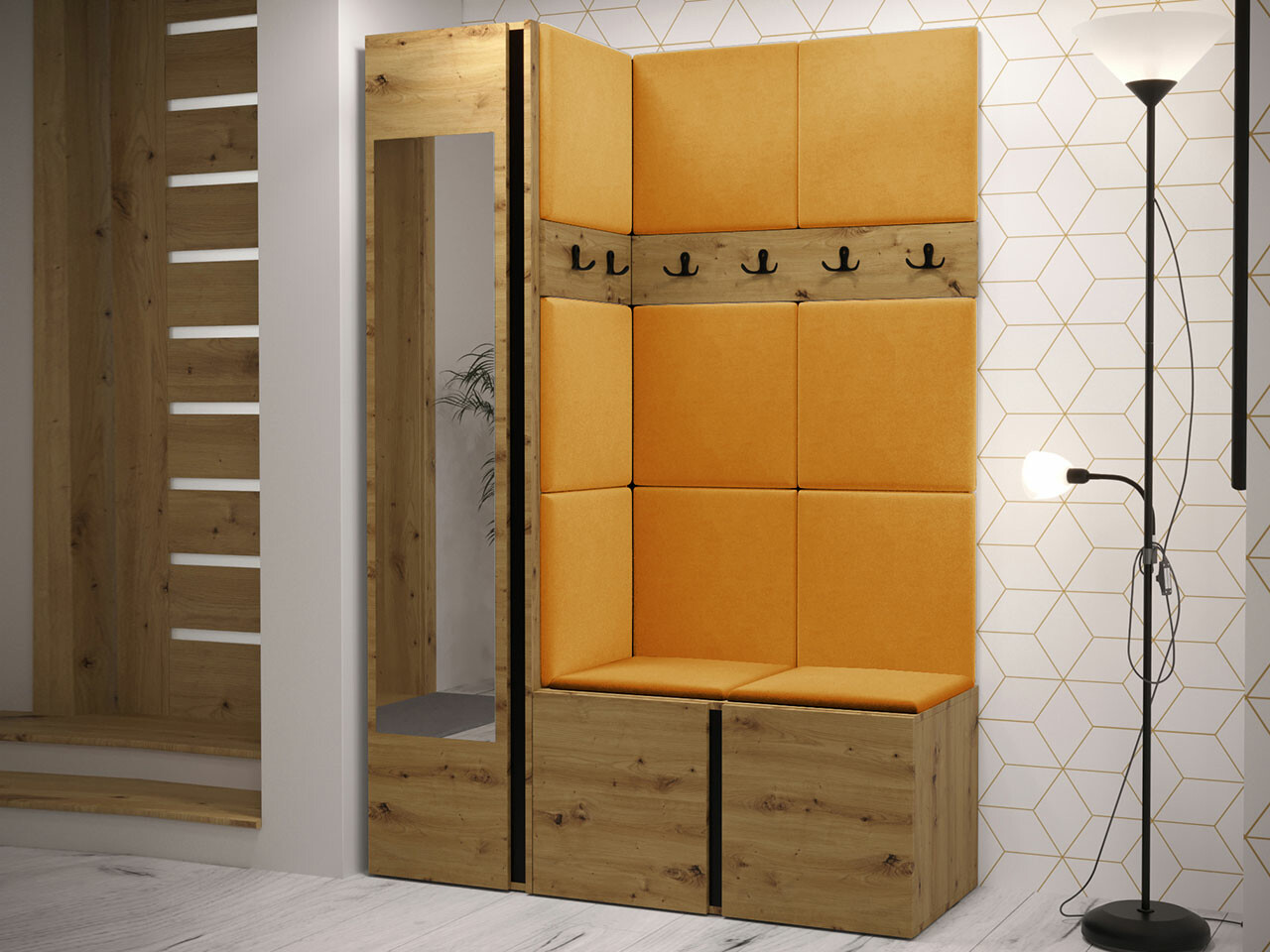 Set za hodnik Hartford 277 (Zanatski hrast)