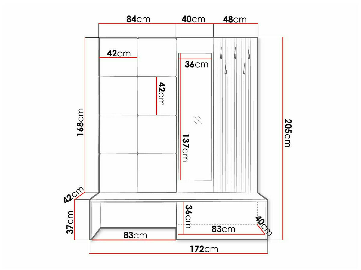 Set za hodnik Hartford 322 (Zanatski hrast + Manila 32)