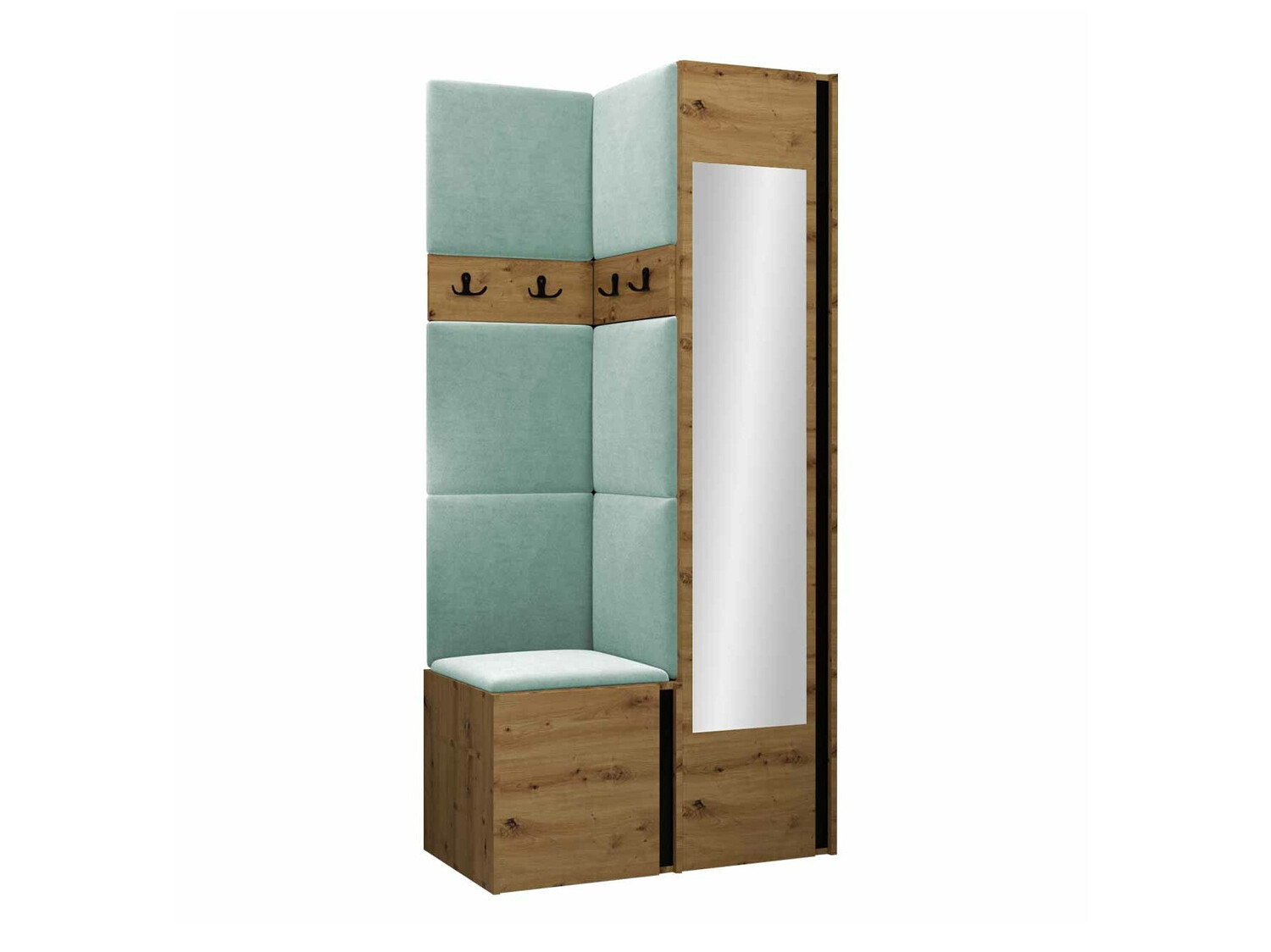 Set za hodnik Hartford 354 (Zanatski hrast + Crno)