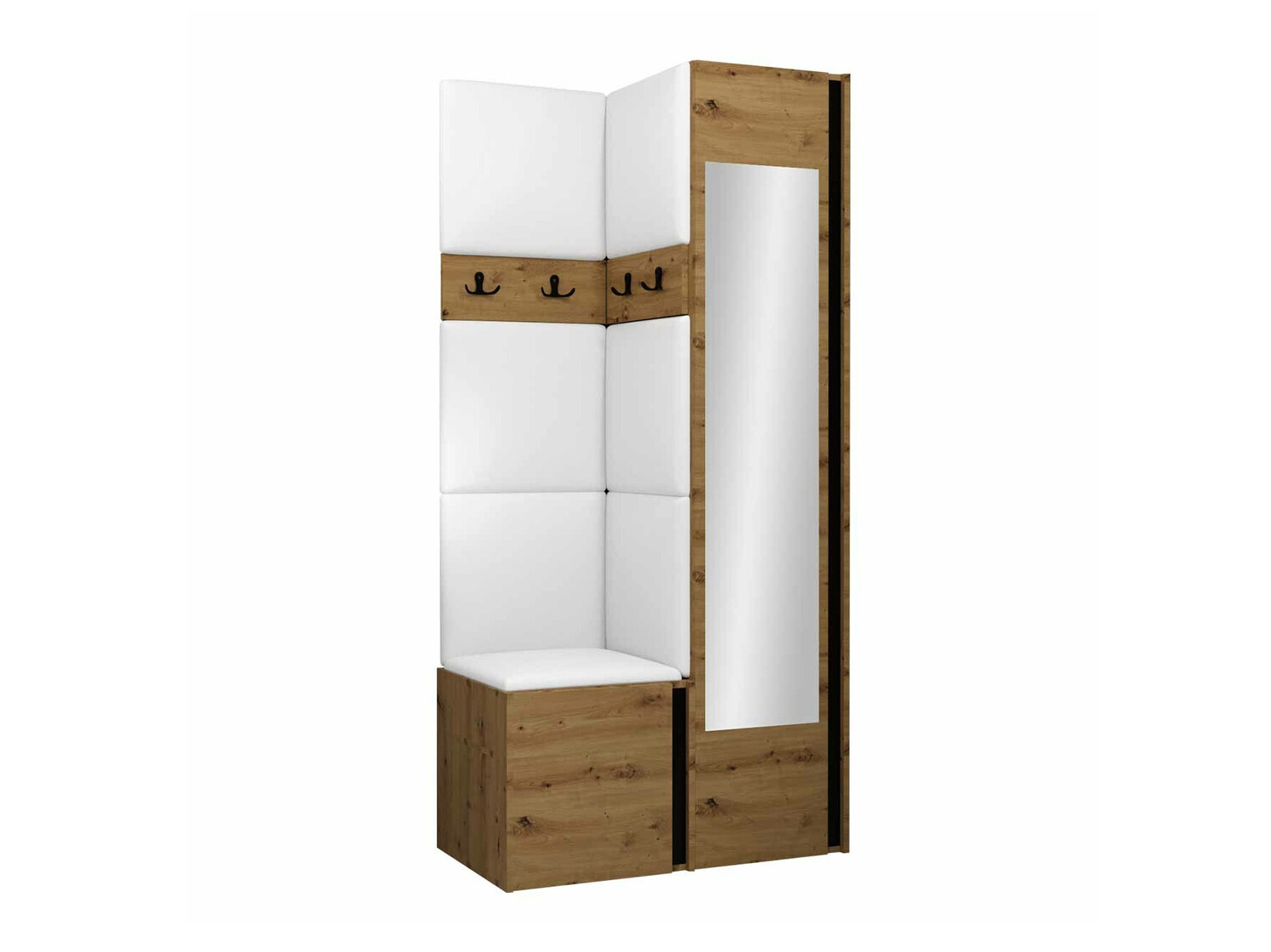 Set za hodnik Hartford 354 (Zanatski hrast + Crno)