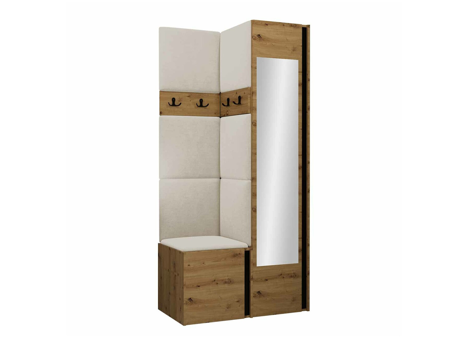 Set za hodnik Hartford 354 (Zanatski hrast + Crno)