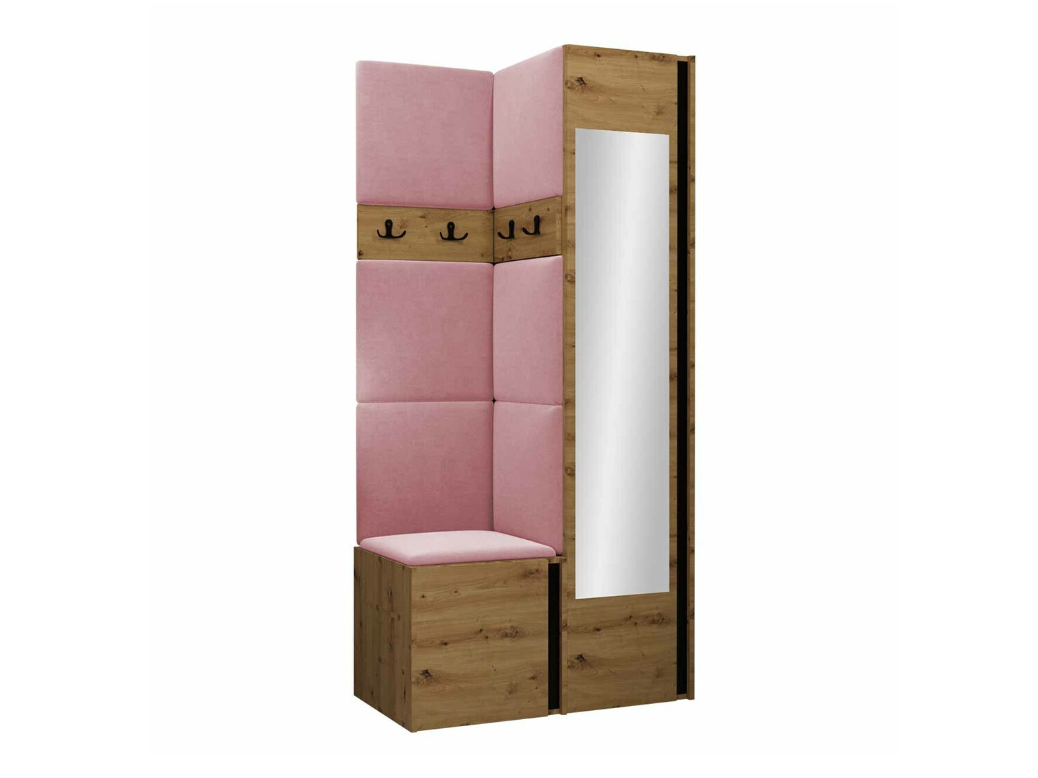 Set za hodnik Hartford 354 (Zanatski hrast + Crno)