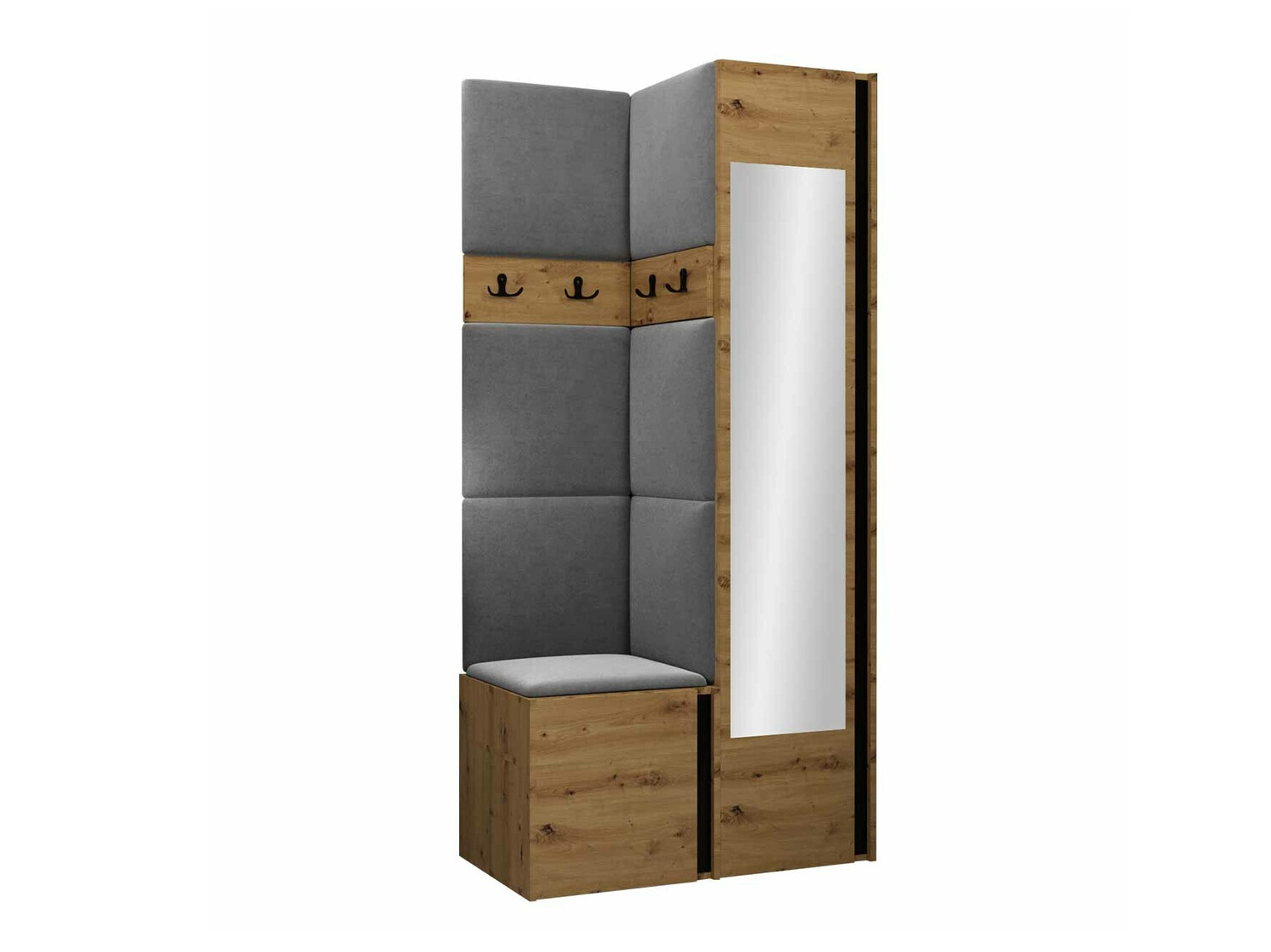 Set za hodnik Hartford 354 (Zanatski hrast + Crno)