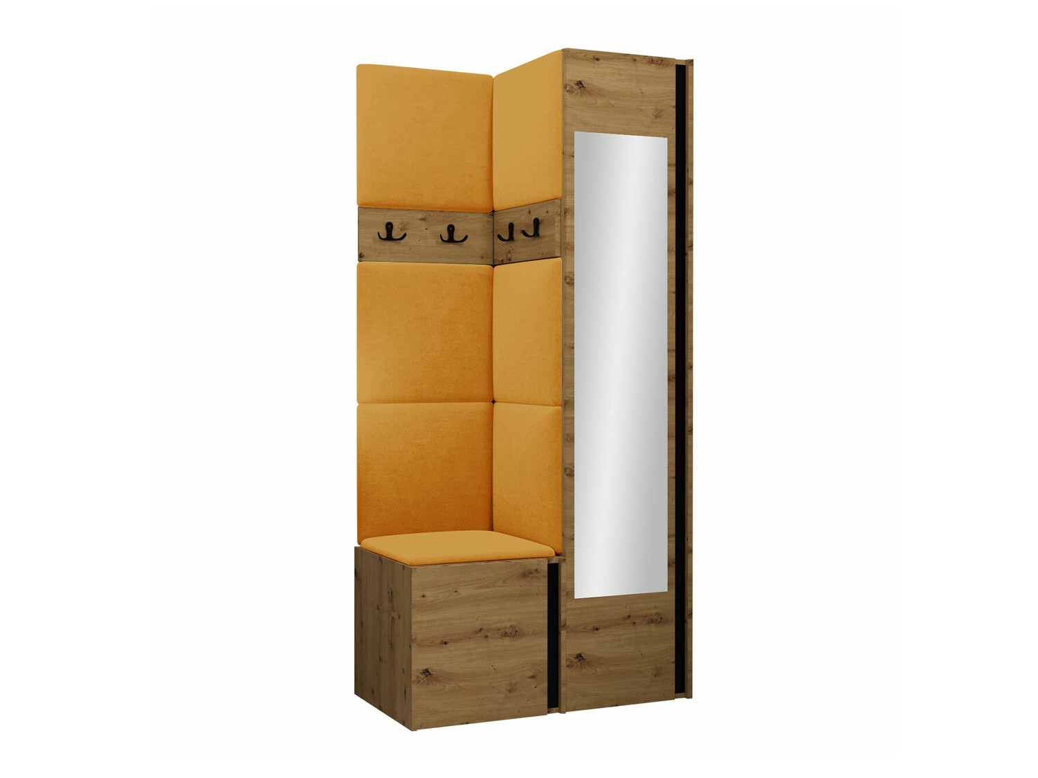 Set za hodnik Hartford 354 (Zanatski hrast + Crno)