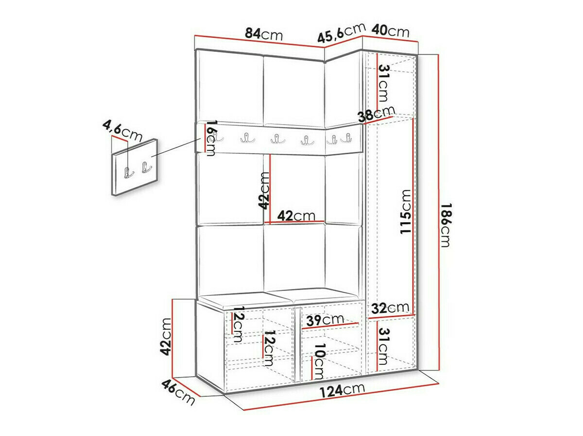 Set za hodnik Hartford 471 (Belo)
