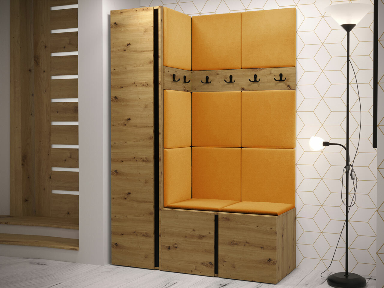 Set za hodnik Hartford 471 (Zanatski hrast)