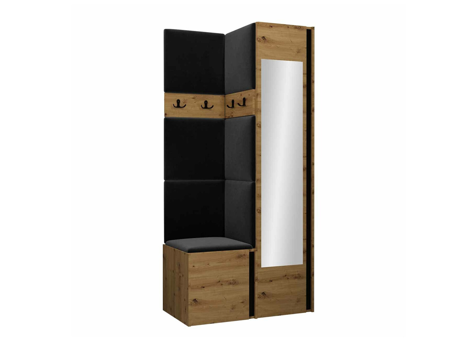 Set za hodnik Pinis XXV (Artisan hrast + Crno)