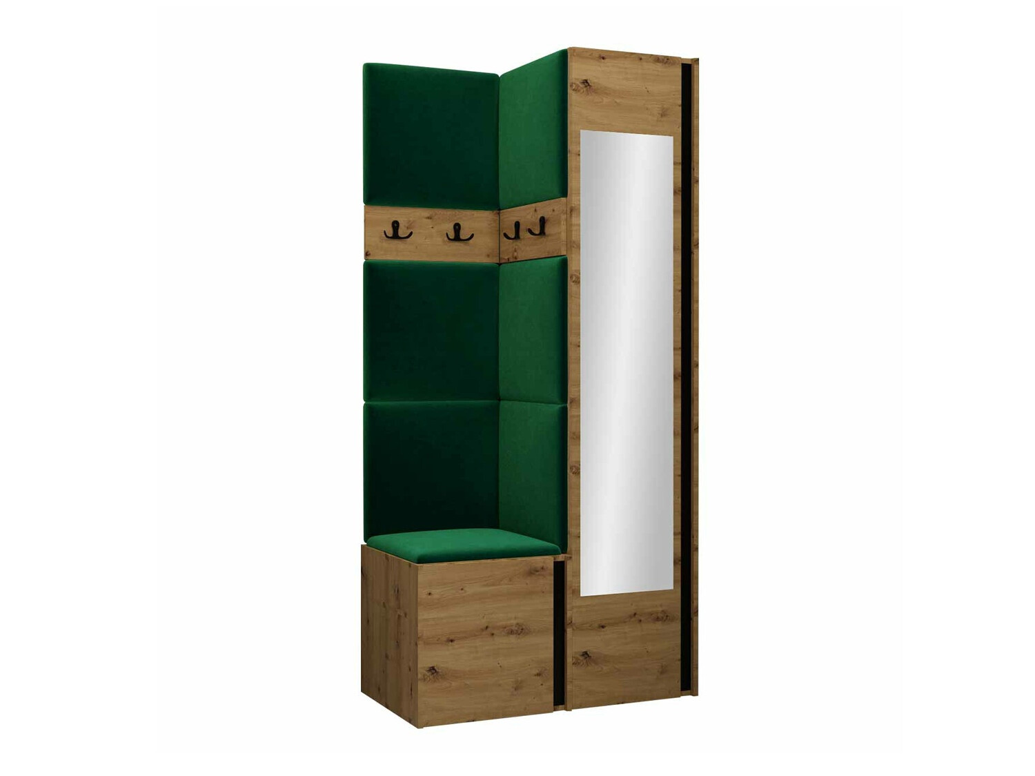Set za hodnik Pinis XXV (Artisan hrast + Crno)