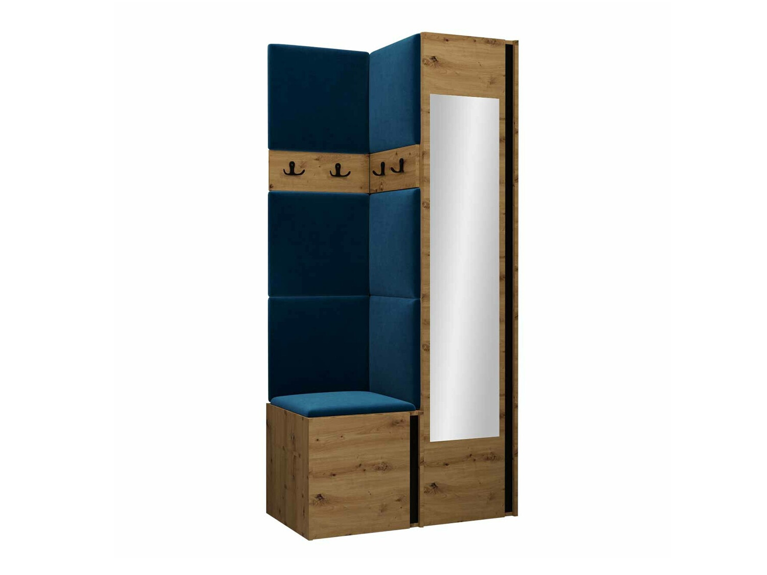 Set za hodnik Pinis XXV (Artisan hrast + Crno)