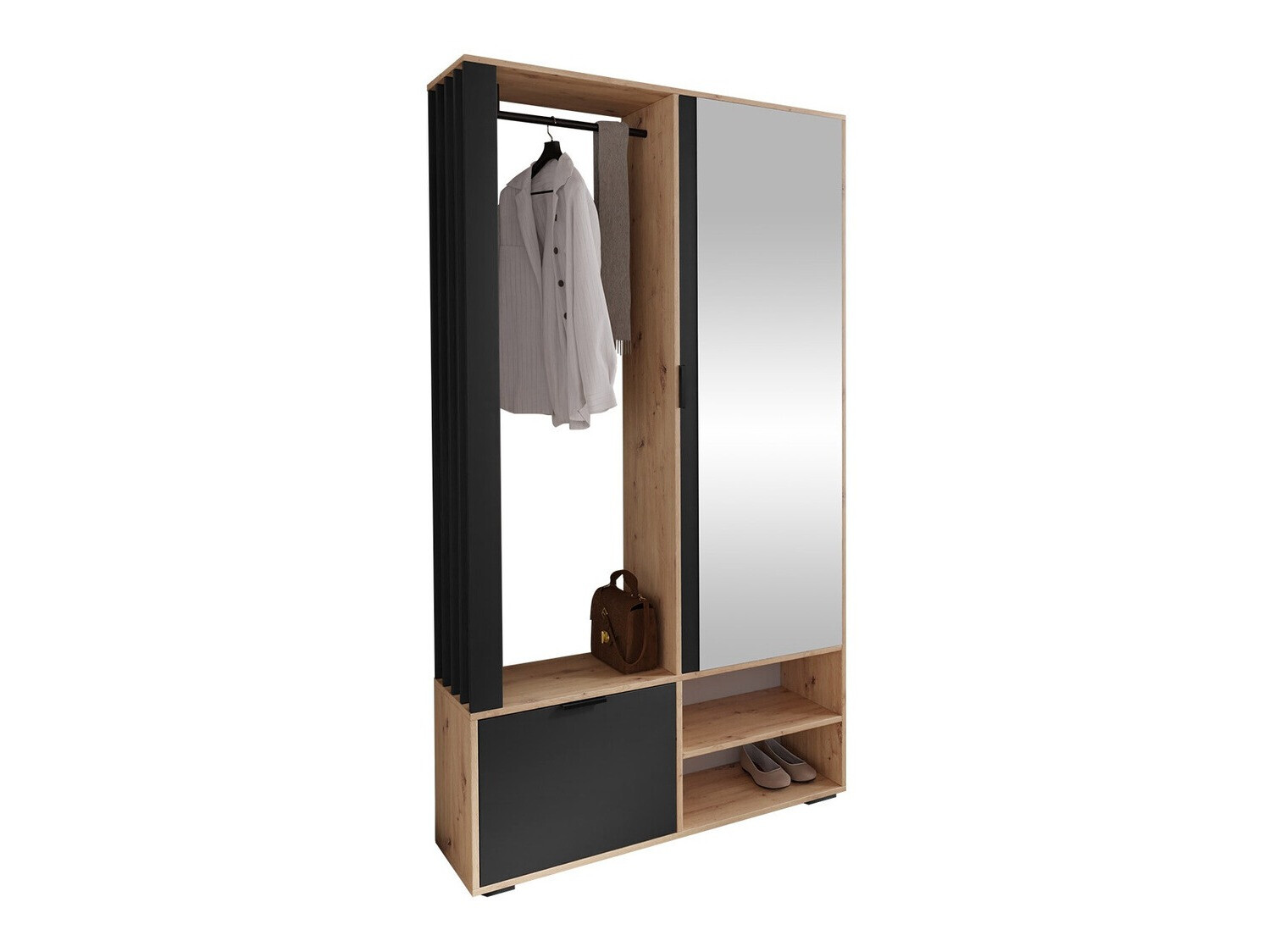 Set za hodnik Vinea (Artisan hrast + Crno)