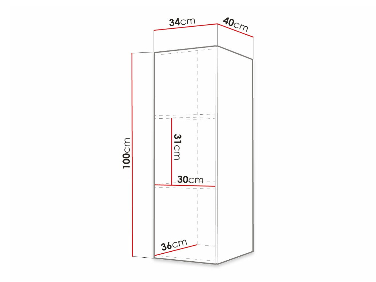 Zidni ormarić Ferfere 107 (Crno)
