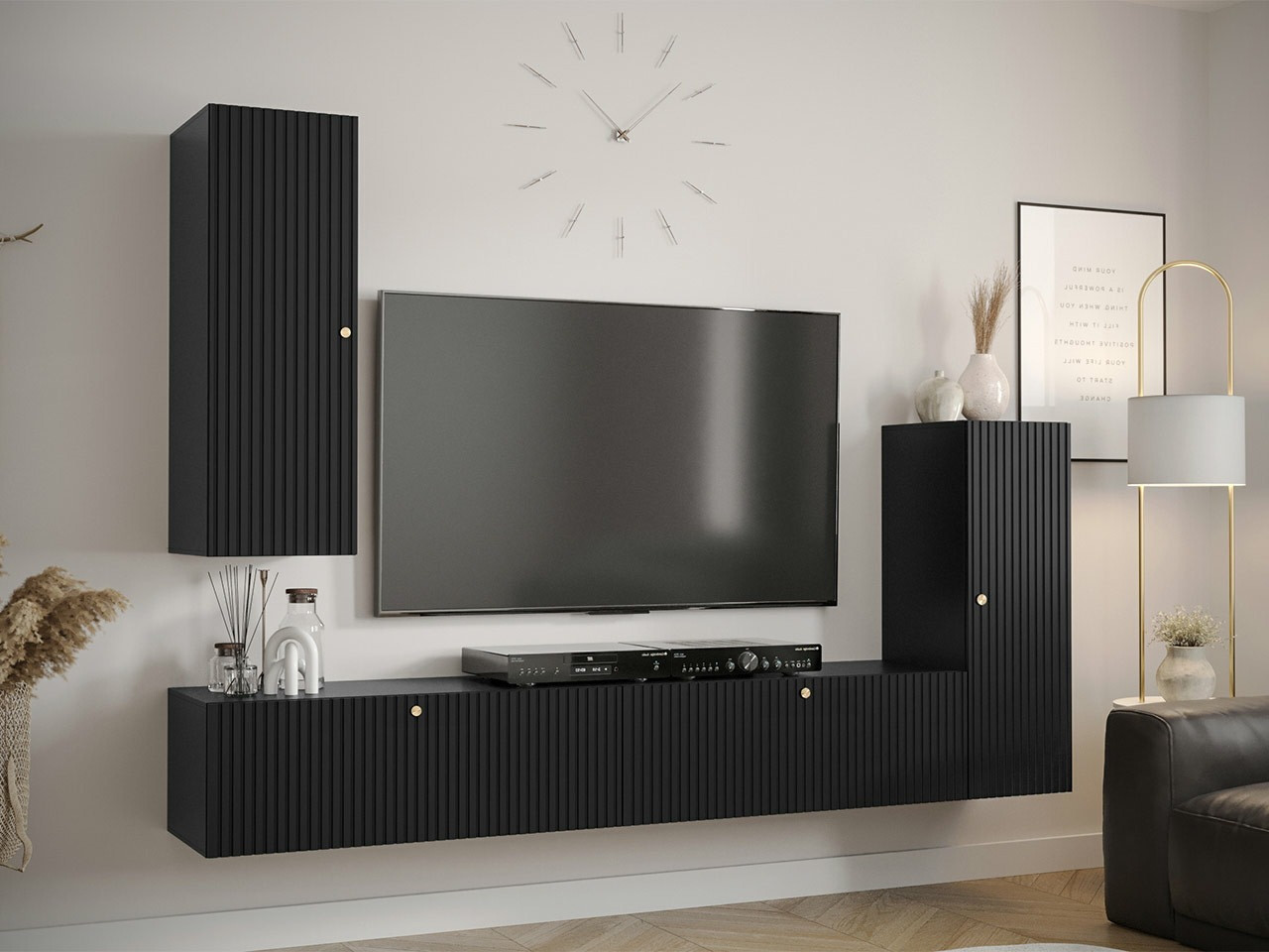 Set za dnevnu sobu Elblaru 107 (Crno)