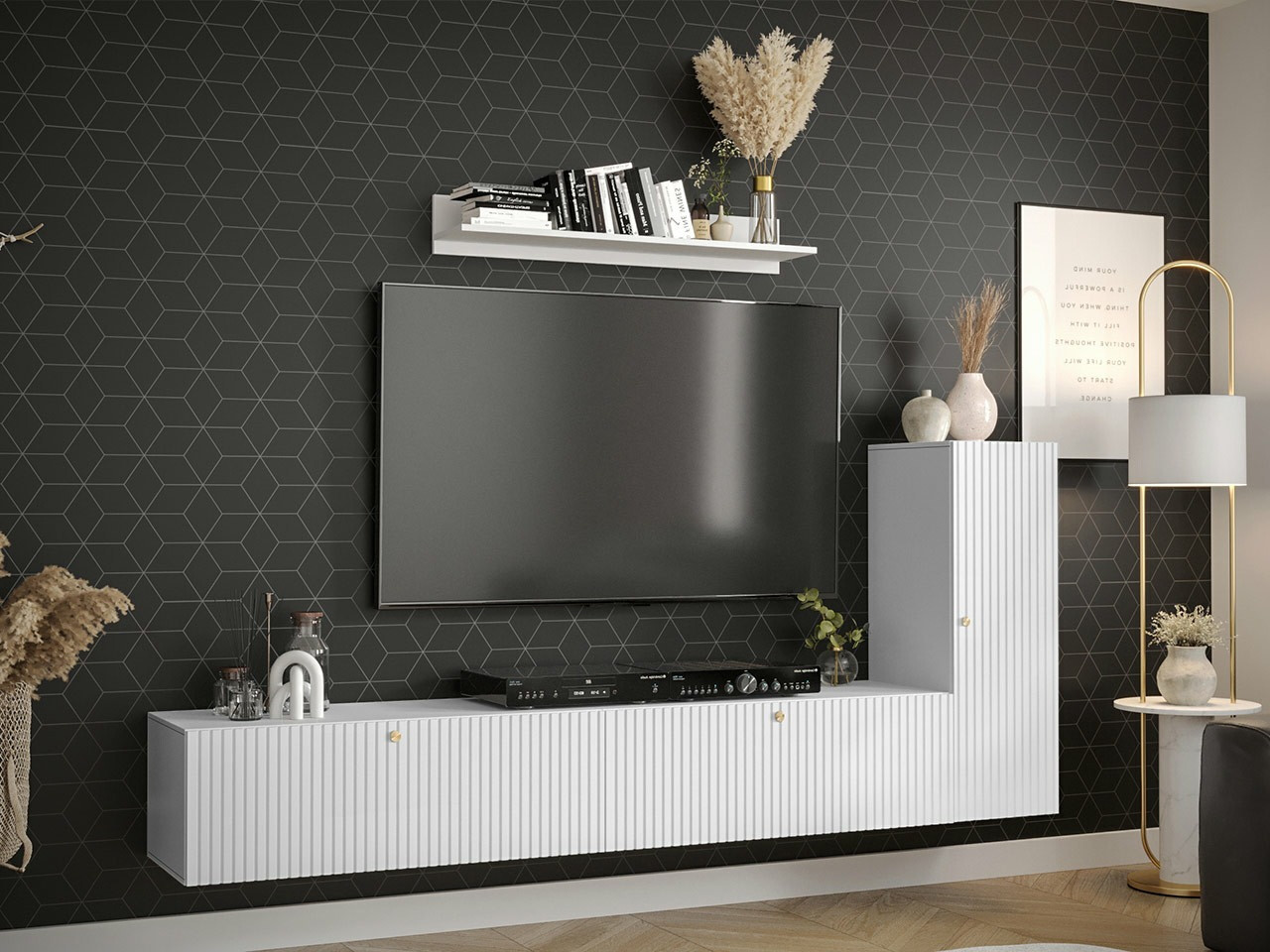 Set za dnevnu sobu Elblaru 109 (Belo)