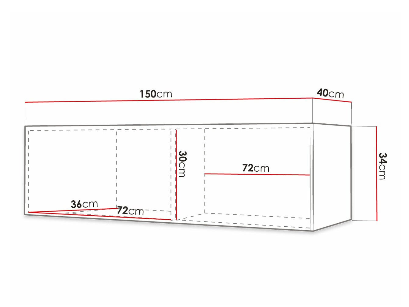 TV komoda Elblaru 106 (Crno)