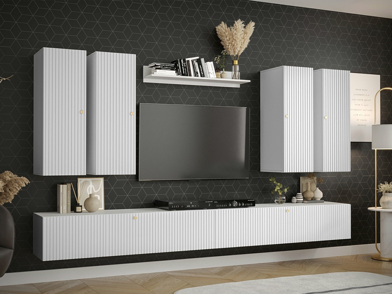 Set za dnevnu sobu Elblaru 110 (Belo)