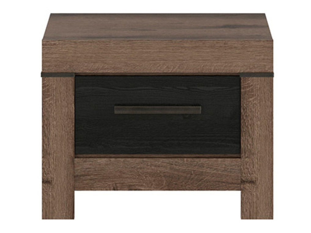 Noćni ormarić Dunfelu 109 (Manastirski hrast + crni hrast)