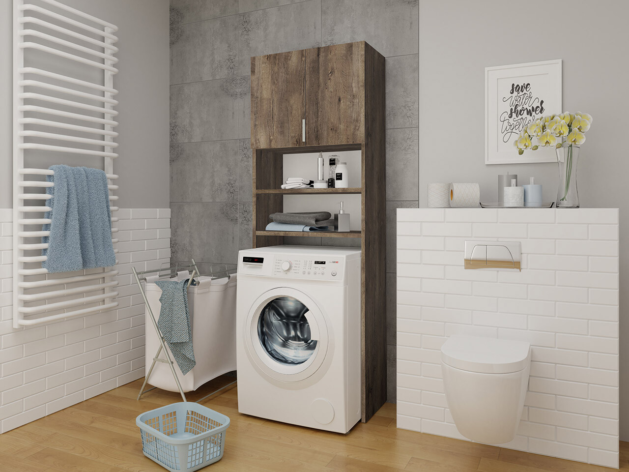 Polica za kupatilo Dover 114 (Tamni jasen)