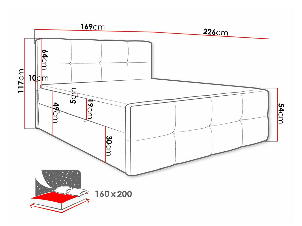 Boxspring krevet ComfiDream 174 (Fresh 11)